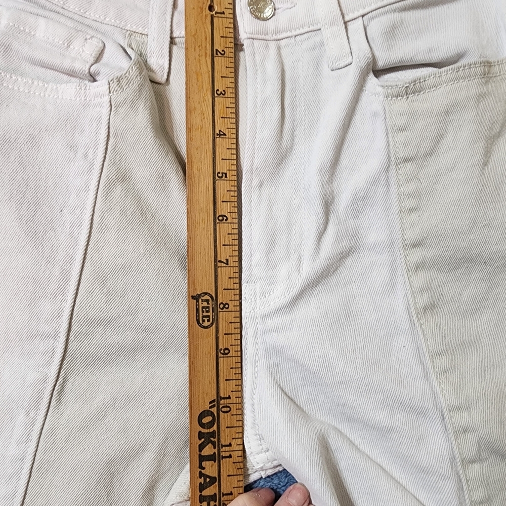 Hollister 27x27 Jeans High Rise Patchwork Vintage Straight Stretch White Beige - Picture 5 of 9